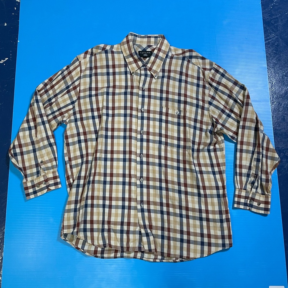 Savane‎ Multicolor Plaid Casual Button-Down Shirt